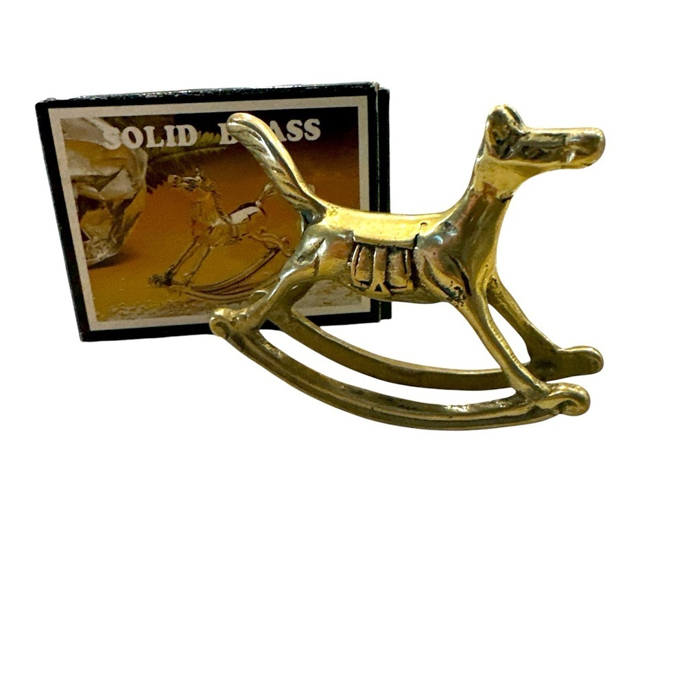 Vintage | Brass Rocking Horse | mini rocking horse| with original box